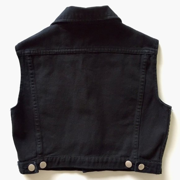 Cats in Love - Cropped Denim Vest - Embroidered Patches - XS - Picture 4 of 9